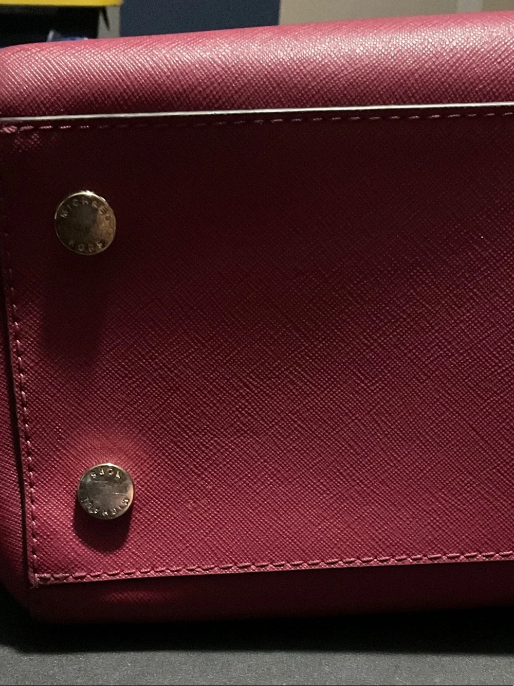 Michael Kors Maroon Saffiano Leather Satchel